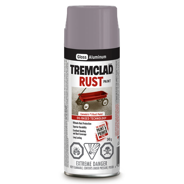 Rust-Oleum (210) 27006B522 Tremclad Oil-Based Rust Paint Spray 340 g- ALUMINUM