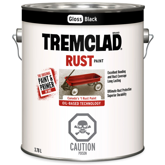 Rust-Oleum 27026X155 Tremclad Oil-Based Rust Paint 3.78 L- GLOSS BLACK