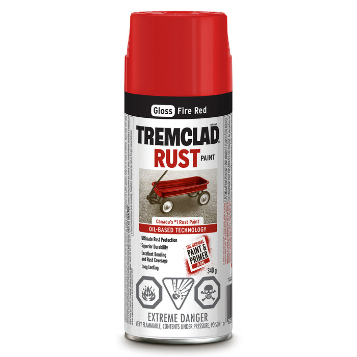 Rust-Oleum 27049B522 Tremclad Oil-Based Rust Paint Spray 340 g- FIRE RED