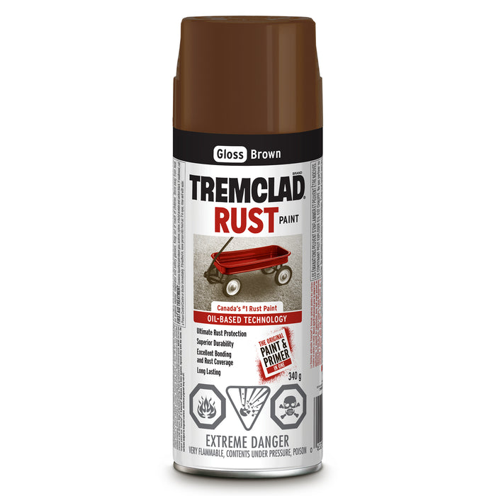 Rust-Oleum (210) 27095B522 Tremclad Oil-Based Rust Paint Spray 340 g- BROWN