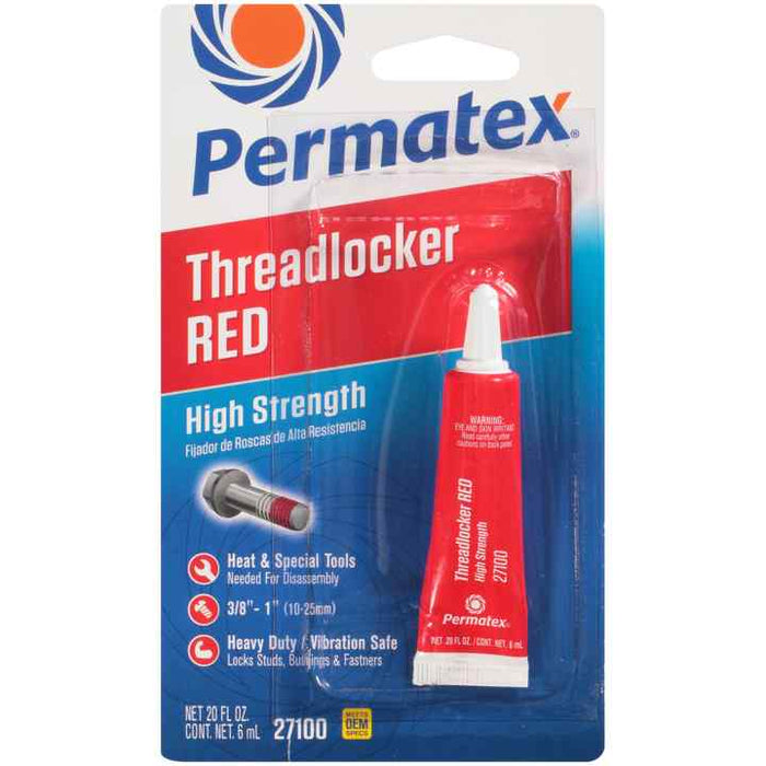 Permatex 27106 6ml Tube - Red High Strength 271 Threadlocker
