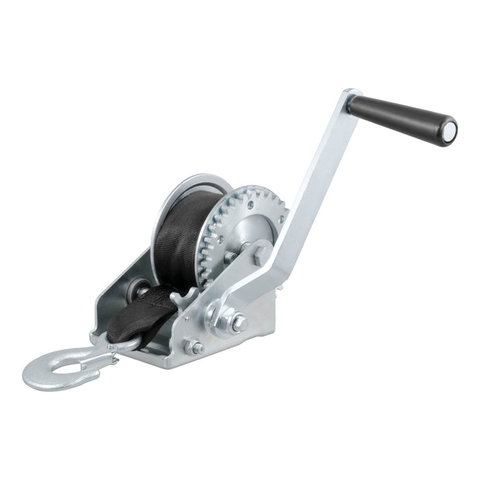 Curt (167) 29433 Hand Crank Winch with 15' Strap (900 lbs, 6-1/2" Handle)