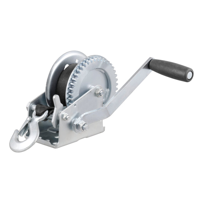 Curt (167) 29435 Hand Crank Winch with 20' Strap (1,400 lbs, 7-1/2" Handle)