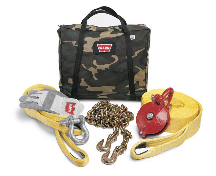 Warn (990) 29460 With Snatch Block Tree Protector 3/4 Inch Shackle Strap Chain Gloves Gear Bag