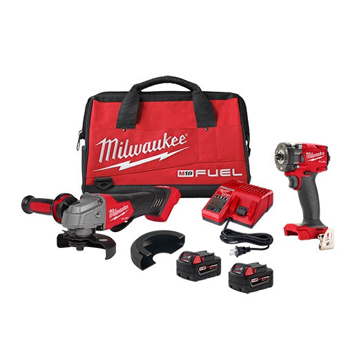 Milwaukee (366) 2991-22 M18 FUEL™ Compact Impact Wrench and Grinder 2-Tool Combo Kit