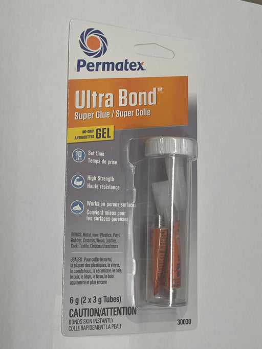 Permatex 30030 Permatex® Ultra Bond® Super Glue Gel, 6g (2x3g) Tube