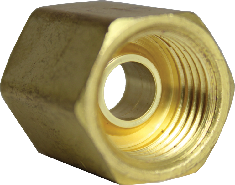 FMSI (450) 3018 3/8" x 5/8" - 18 Invert Flare Brass Union