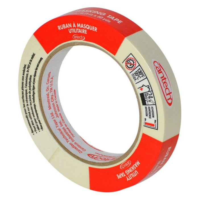 Cantech 302-18 Utility Grade Masking Tape, 18mm x 55m