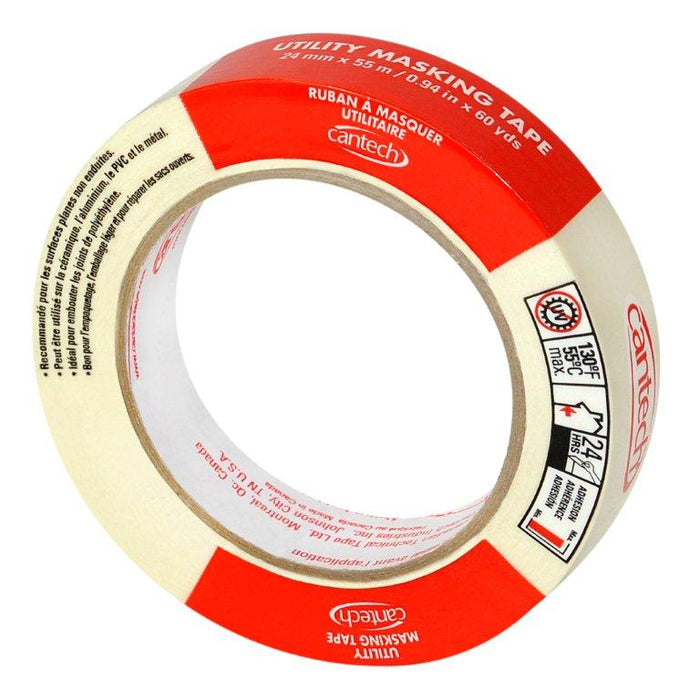 Cantech (111) 302-24 Utility Grade Masking Tape, 24mm x 55m