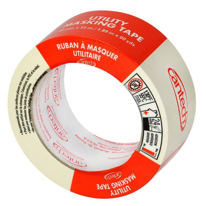 Cantech (111) 302-48 Utility Grade Masking Tape, 48mm x 55m