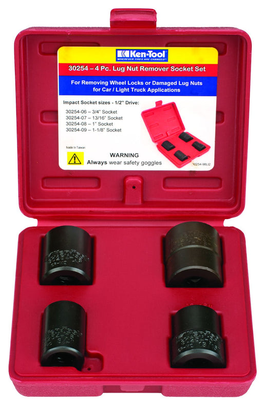 Ken-Tool 30254 4 PC LUG NUT REMOVAL SET