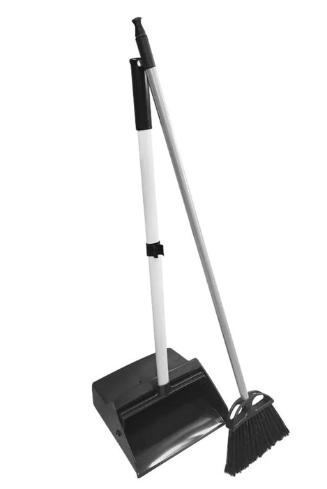 Globe 3034 HEAVY-DUTY LOBBY DUSTPAN WITH WHEELS AND LOBBY BROOM COMBO