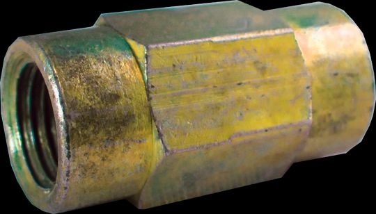 FMSI (450) 3047 3/16" x 3/8" - 24 Bubble Flare Brass Union (British)