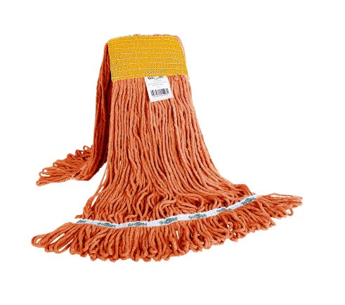 Globe 3051O SYN-PRO SYNTHETIC LOOPED END WET MOP WIDE BAND ORANGE 20OZ BAGGED