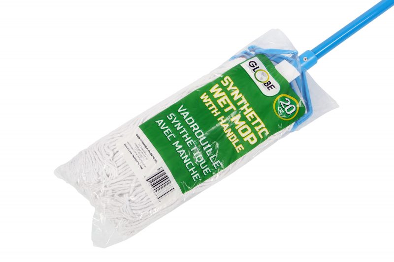 Globe 3087C Combo Mop Set - 20oz Synthetic Mop with 54" Metal Handle Quick Release