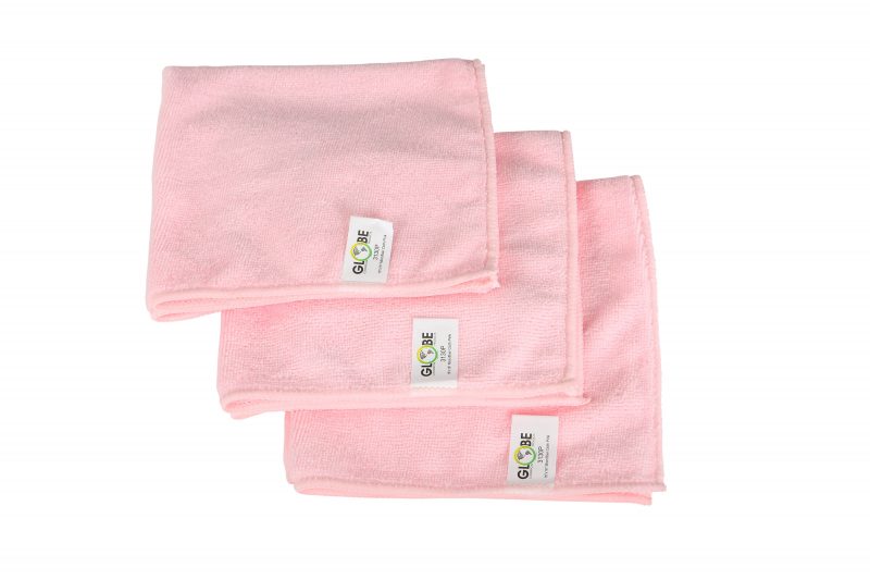 Globe (613) 3130P 16"x16" Microfiber Cloth 240GSM Pink