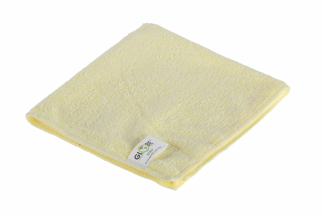 Globe (613) 3130Y 16"x16" Microfiber Cloth 240GSM Yellow