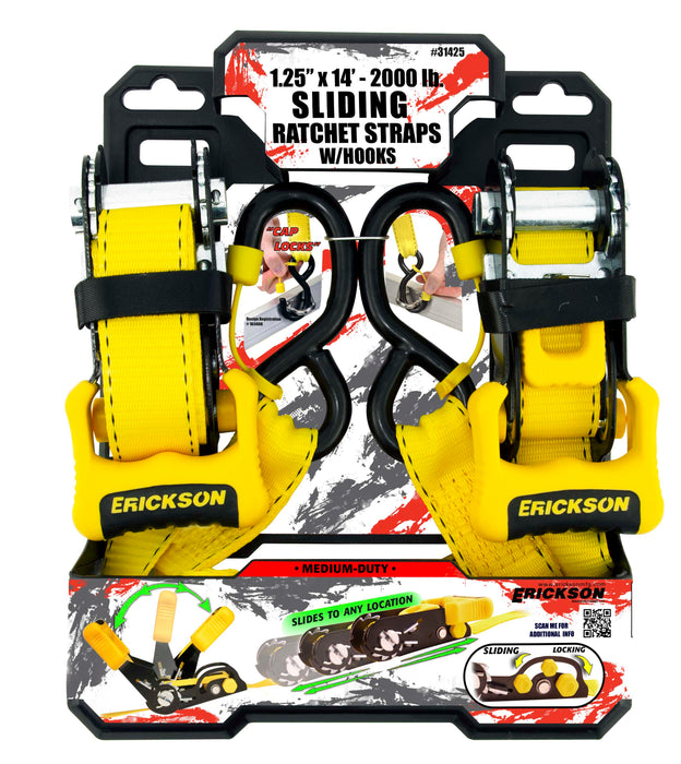 Erickson (447) 31425 2 Pk. 1 1/4" x 14' 2000 lb Sliding Ratchets