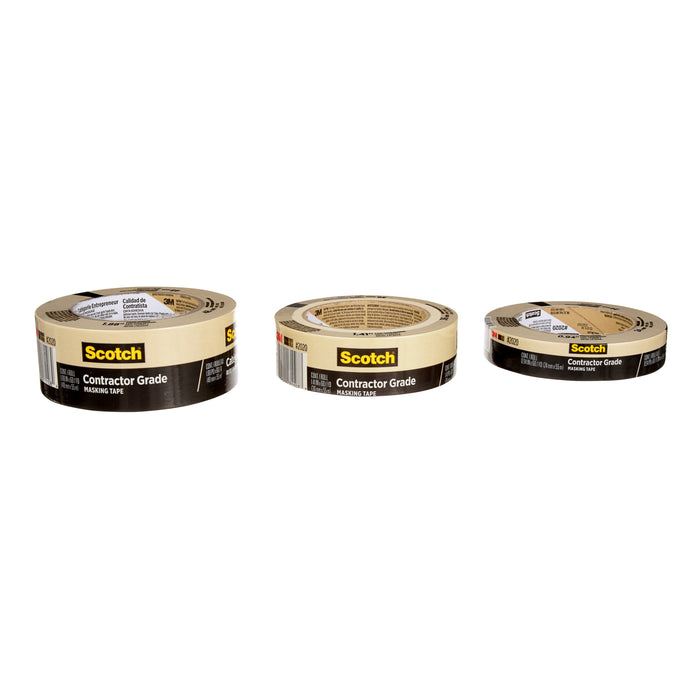 3M (815) 2020-36A Scotch® Contractor Grade Masking Tape, 2020-36AP, 1.41 in x 60.1 yd (36 mm x 55 m), Colour: Tan, 3M Stock No. 7100186347