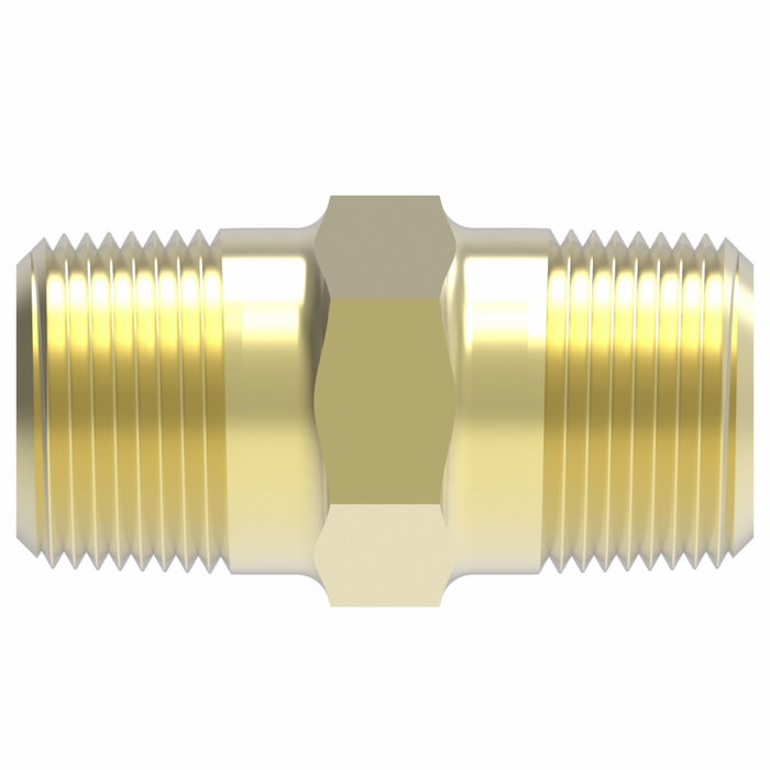 WHD 3325X4X2 BRASS PIPE HEX NIPPLE 1/4X1/8 MALE NPT