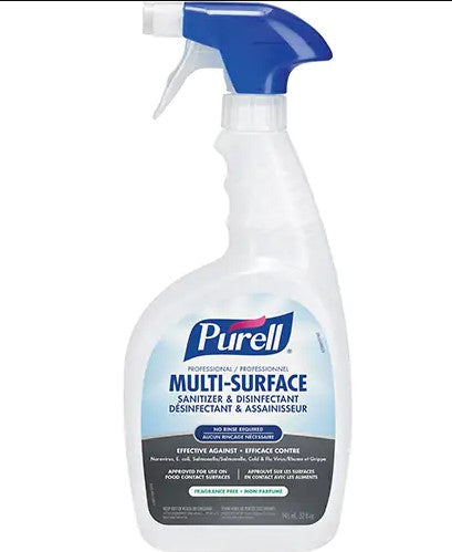 Gojo 3345-06-CAN00 PURELL PROFESSIONAL MULTI-SURFACE SANITIZER & DISINFECTANT 946ML RTU - BOTTLES CAPPED & SEALED WITH TRIGGERS