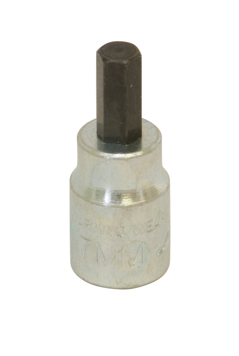 Lisle 33900 7mm Hex Socket 3/8" square drive socket with 7mm hex bit.