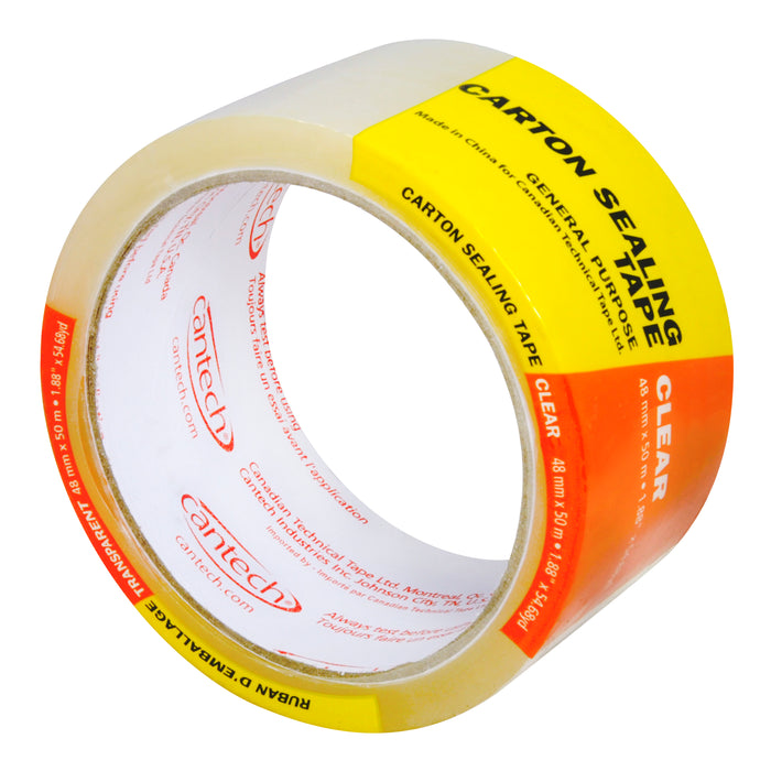 Cantech (111) 343-00 General Purpose Clear Tape, 48mm x 50 m