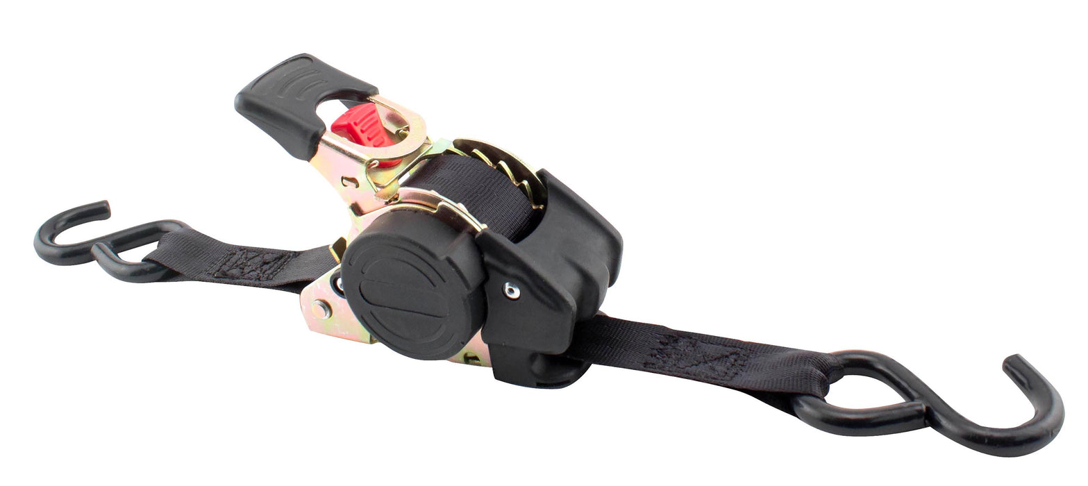 Erickson 34415 2 Pk. 1"x10' 1200 lb Re-Tractable Ratchet Tie Downs Black