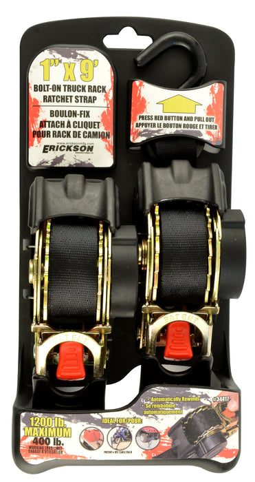 Erickson 34417 2PK - 1″ x 9′ – 1200 lb. Bolt-On Re-Tractable. Transom Tie-Down