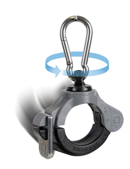 Tectran (667) 360175ST 1.75" ID TEC-360 CLAMP, GRAY WITH 360 SWIVEL-STAINLESS STEEL CLIP