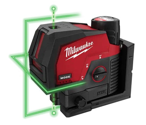 Milwaukee 3622-20 M12 GREEN CROSS LINE AND PLUMB POINTS LASER (Bare Tool)