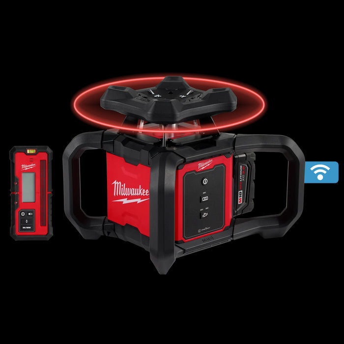 Milwaukee 3701-21T M18™ Red Exterior Rotary Laser Level Kit w/ Receiver, Tripod, & Grade Rod