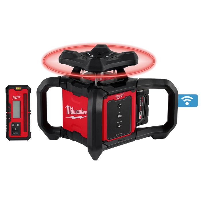 Milwaukee (366) 3701-21T M18™ Red Exterior Rotary Laser Level Kit w/ Receiver, Tripod, & Grade Rod