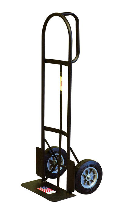 Milwaukee Hand Trucks 37029 Milwaukee 800 Lb Load Capacity D-Handle Truck With 18 In Toe Plate, Wheel Guards And 10 In Solid Tires