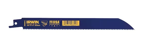 Irwin (928) 372810BB Metal & Wood Cutting Reciprocating Bi-Metal Blades, 8" 10TPI 50PK BULK