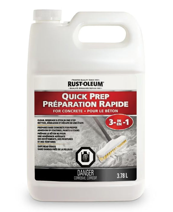 Rust-Oleum 379741 EpoxyShield Fast Prep 3-in-1 Concrete Prep, 3.78L