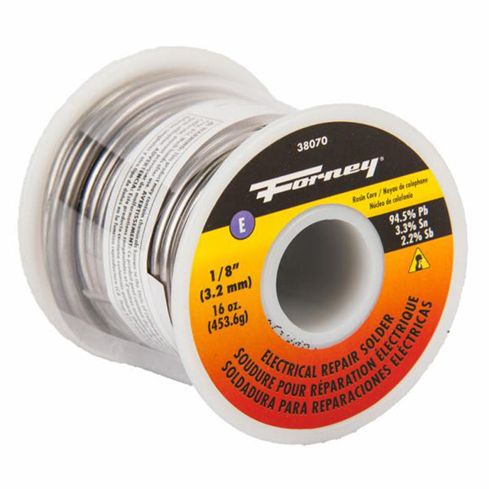 Forney (332) 38070 Solder, Electrical Repair, Rosin Core, 1/8 in, 16 Ounce