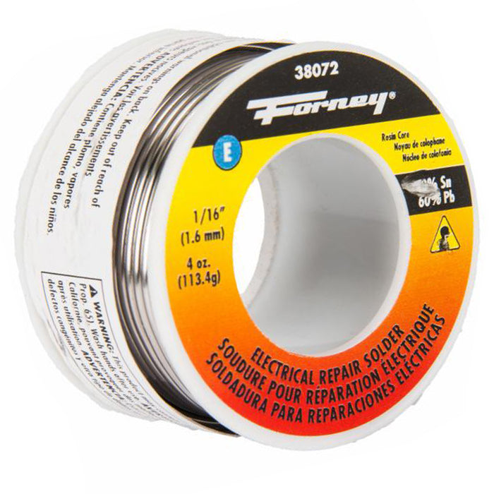 Forney (332) 38072 Solder, Electrical Repair, Rosin Core, 1/16 in, 4 Ounce