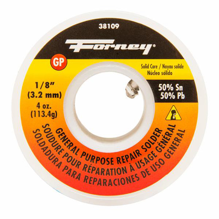 Forney (332) 38109 Solder, General Purpose Repair, Solid Core, 1/8 in, 4 Ounce