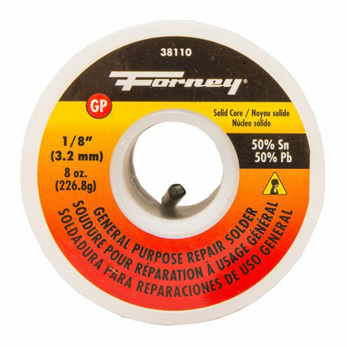 Forney (332) 38110 Solder, General Purpose Repair, Solid Core, 1/8 in, 8 Ounce