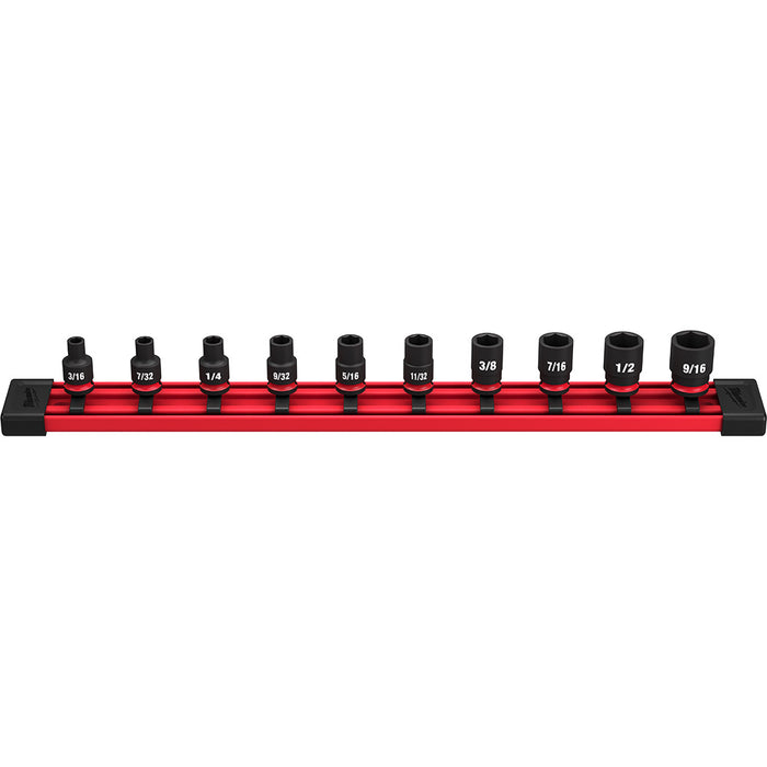 Milwaukee 49-66-7000 10PC SHOCKWAVE Impact Duty™ SAE Standard 6 Point Socket Set