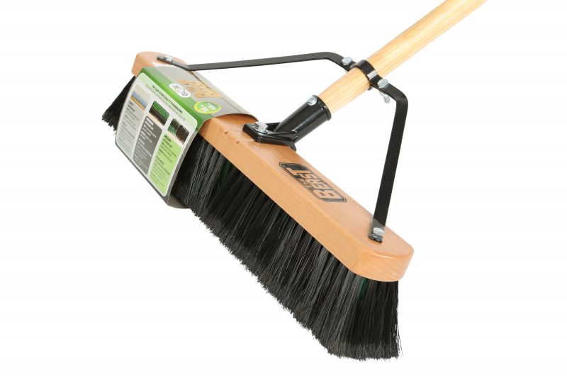 Globe (613) 4063 The Beast™ Assembled Wood Block Contractor Push Brooms - 18"L Head/ Medium Bristles / Black