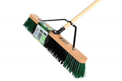 Globe 4066 24" Assembled Wood Block Contractor push broom-Rough - High Fibers
