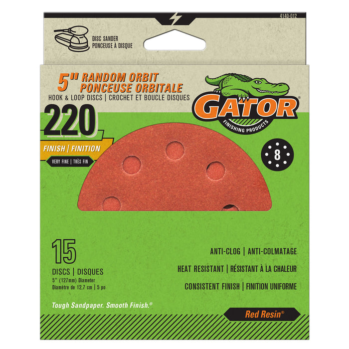 Rust-Oleum (210) 4140012 15PK- 5IN 8-HOLE HOOK & LOOP SANDING DISCS, 220 GRIT, VALUE PACK