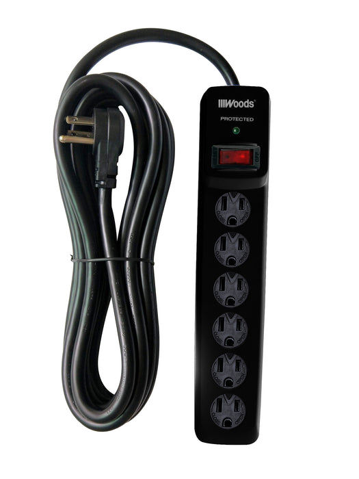 Southwire 41515 WOODS 6-Outlet Electronics Surge Protector With 15' Cord
