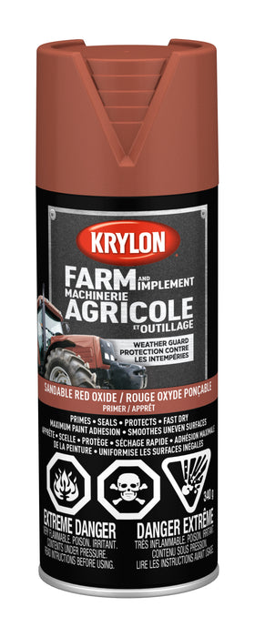 Sherwin Williams (435) 41951 Krylon Farm & Implement Spray Primer, Sandable Red Oxide, 340 g