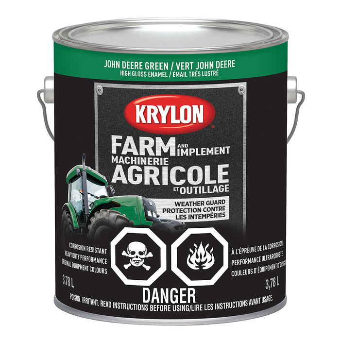 Sherwin Williams (435) 41966 Krylon Farm & Implement Paint Brush On, High Gloss, John Deere Green, 3.78 L