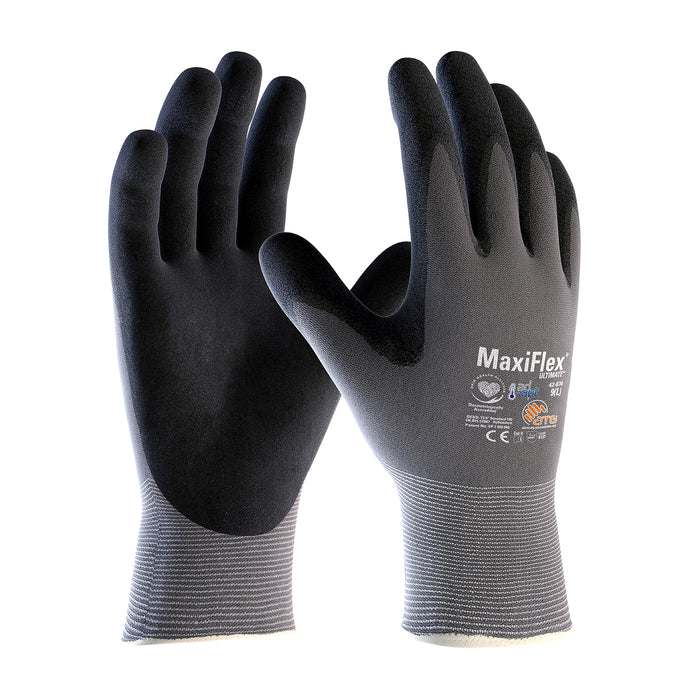 PIP Canada (449) GP42874/XL Maxiflex® Ultimate™ Ad-Apt™ Size- XL Seamless Knit Nylon/Elastane Glove With Nitrile Coated Microfoam Grip On Palm & Fingers And Ad-Apt™ Technology - Touchscreen Compatible, 12 pack