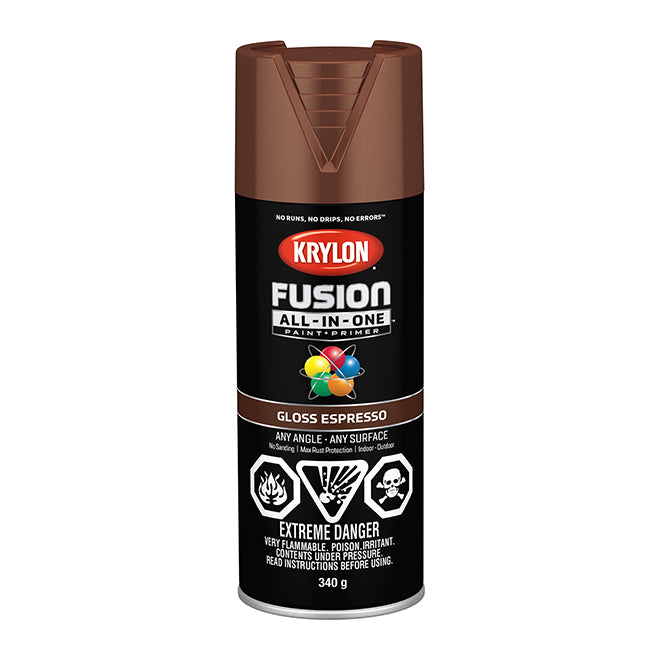 Sherwin Williams (435) 42707 Krylon Fusion All-In-One, Gloss, Espresso, 340 g