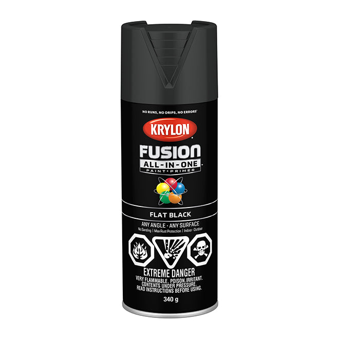 Sherwin Williams (435) 42728 Krylon Fusion All-In-One, Flat, Black, 340 g